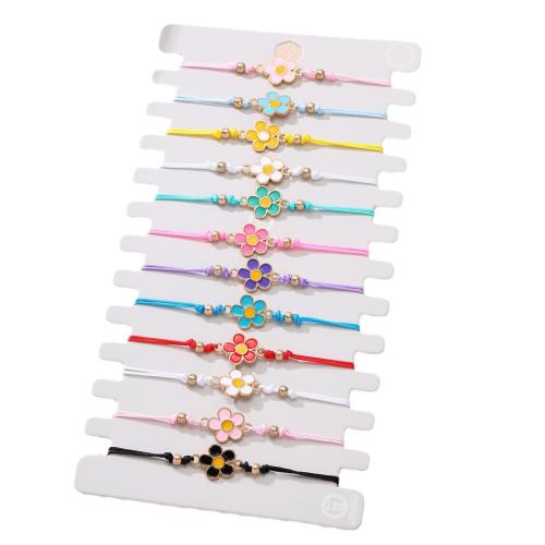 Fashion Create Wax Cord Bracelets Zinc Alloy with Wax Cord 12 pieces & Unisex & enamel mixed colors Length Approx 16 cm Sold By Set