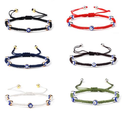 Zinc Alloy Bracelet with Nylon Cord & Brass Unisex Length Approx 17-28 cm Sold By PC