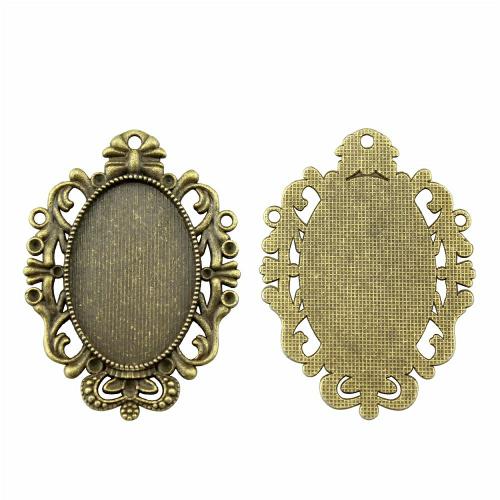 Zinc Alloy vedhæng Cabochon Setting, forgyldt, du kan DIY, flere farver til valg, 20x30mm, Solgt af PC