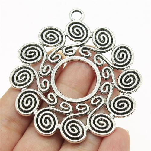 Sinc Alloy Pendants, dath airgid antique plátáilte, DIY, 61x54mm, Díolta De réir PC