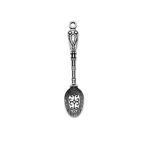 Cink Alloy Privjesci, Spoon, pozlaćen, možete DIY, više boja za izbor, 10x49mm, Prodano By PC