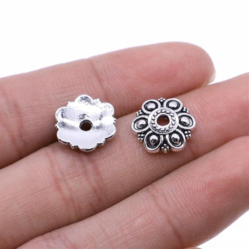 Zink legering Perle Cap, Zinc Alloy, Flower, antik sølv farve forgyldt, du kan DIY, 12x12mm, Solgt af PC