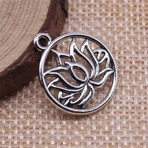 Zinc Alloy Pendants Round plated DIY Sold By PC