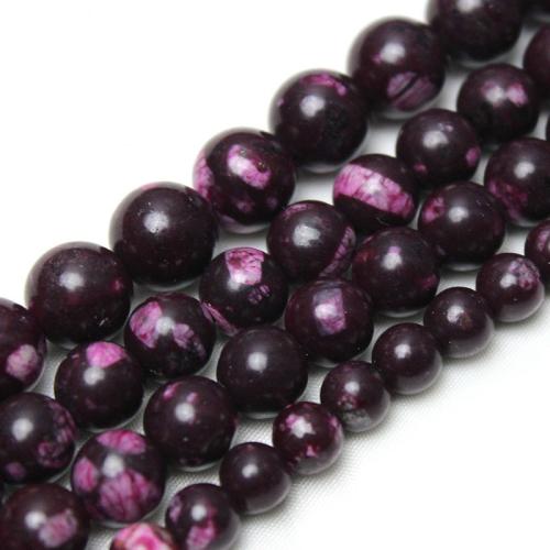 Gemstone Jewelry Beads Natural Stone Round polished DIY deep red Sold By Strand