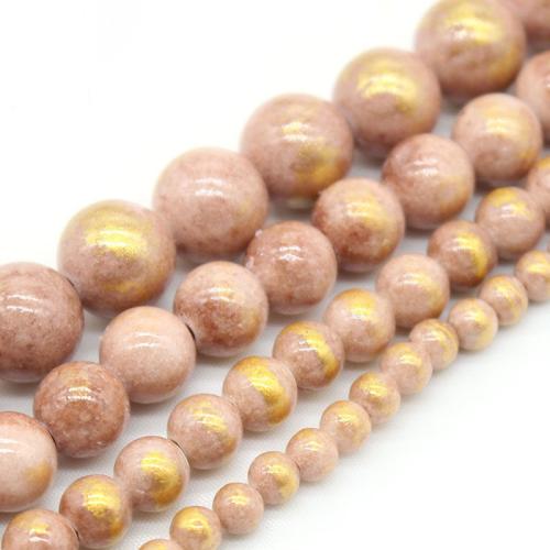 Gemstone Jewelry Beads Cloisonne Stone Round polished DIY brown Sold By Strand