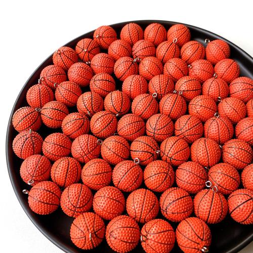 PVC plast Přívěsek, Basketbal, DIY, 20mm, 100PC/Bag, Prodáno By Bag