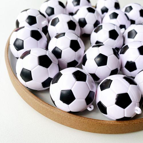 Resin Pendant Football DIY white 100mm Sold By Bag