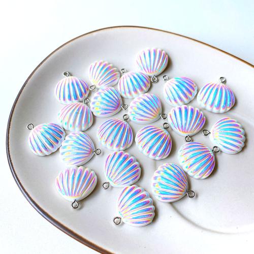 Resin Pendant, Shell, DIY, 21mm, 100PCs/Bag, Sold By Bag