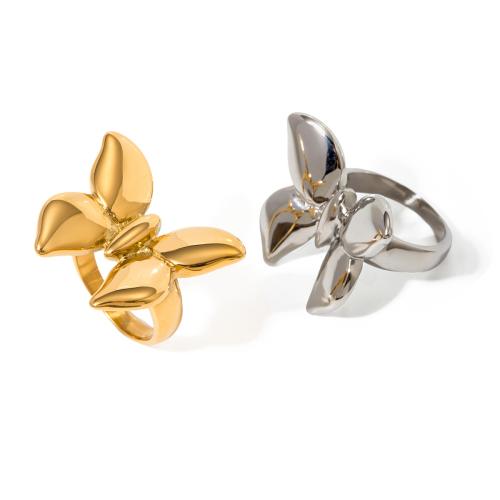 Stainless Steel Finger Ring 304 Stainless Steel Butterfly plated fashion jewelry & for woman Sold By PC