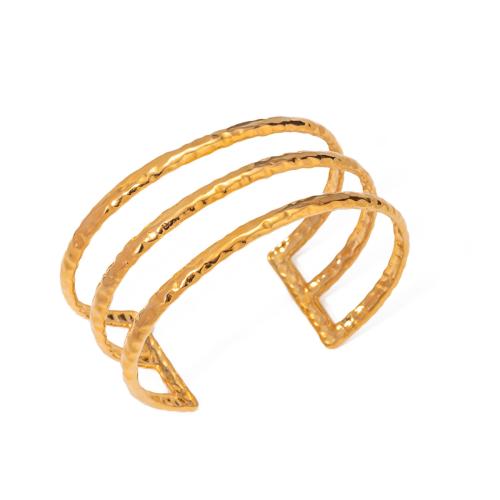 Stainless Steel Bangle 304 Stainless Steel 18K gold plated three layers & fashion jewelry & for woman Sold By PC