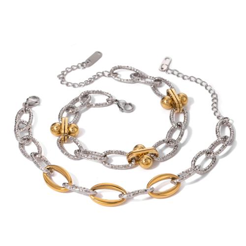 Stainless Steel Jewelry Bracelet 304 Stainless Steel plated fashion jewelry & for woman & two tone Sold By PC