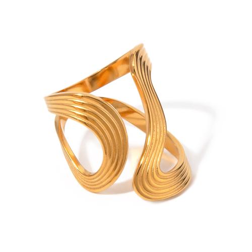 Stainless Steel Finger Ring 304 Stainless Steel 18K gold plated fashion jewelry & Unisex & for woman Sold By PC