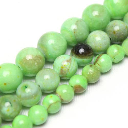 Perles en jade, Jade brun pâle, Rond, poli, DIY & normes différentes pour le choix, vert, Vendu par brin