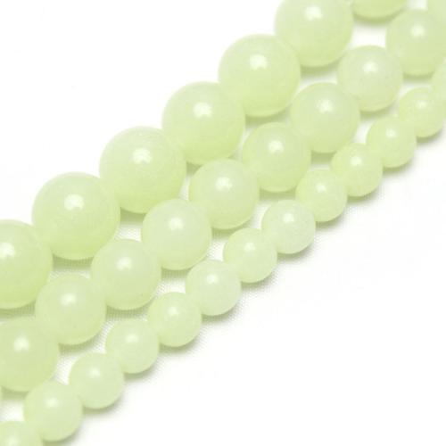 Gemstone Jewelry Beads Night-Light Stone Round polished DIY fluorescent green Sold By Strand