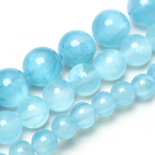 Natural Chalcedony Bead Blue Chalcedony Round polished DIY Sold By Strand