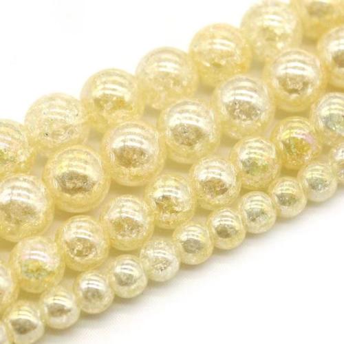 Round Crystal Beads polished DIY & crackle Sold By Strand