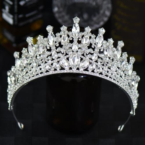 Tiaras, liga de zinco, para noivas & com strass, 145x75mm, vendido por PC