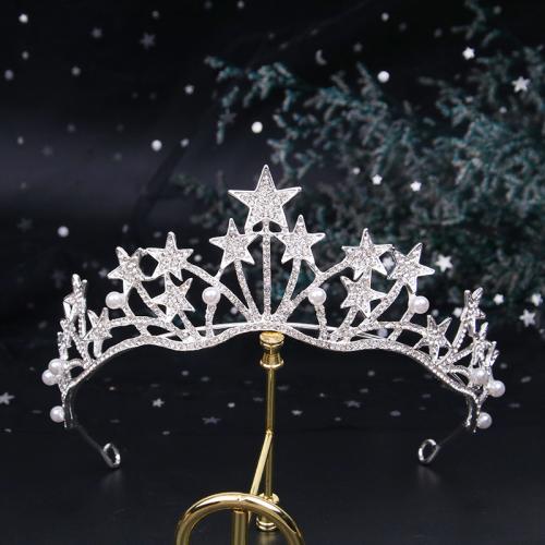 Tiaras, liga de zinco, with Concha de resina, para noivas & com strass, Mais cores pare escolha, 140x55mm, vendido por PC