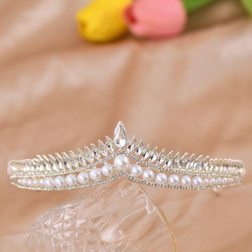 Tiaras, Sinc Alloy, le Pearl Plaisteacha, do bridal & le rhinestone, 140x40mm, Díolta De réir PC