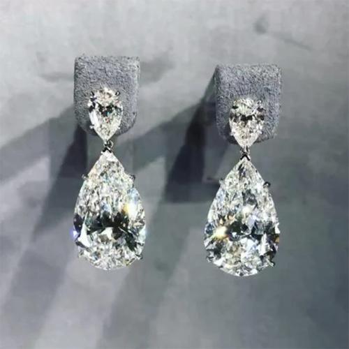 Cubic Zirconia Micro Pave Brass Earring fashion jewelry & micro pave cubic zirconia & for woman 22mm Sold By Pair