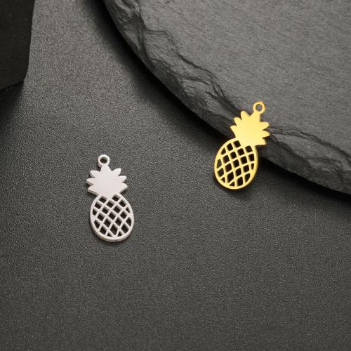 Wisiorki ze stali nierdzewnej, Stal nierdzewna 304, Ananas, DIY & pusty, dostępnych więcej kolorów, 17x8mm, sprzedane przez PC