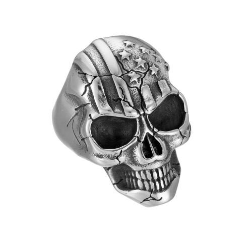 Stainless Steel Finger Ring 304 Stainless Steel Skull vintage & for man Sold By PC