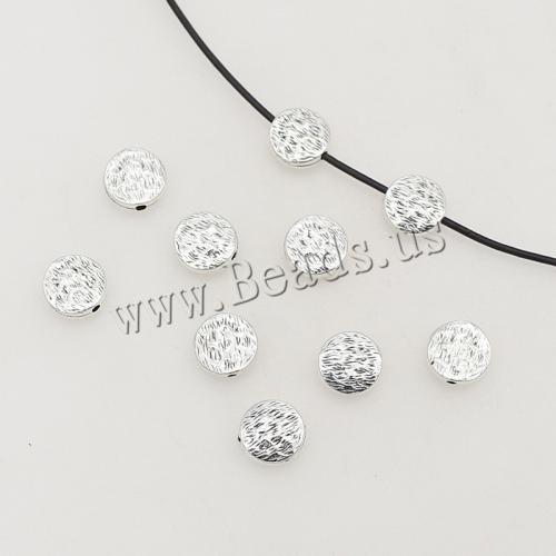 Zinc Alloy Spacer Beads Flat Round silver color plated DIY nickel lead & cadmium free Approx 1mm Approx Sold By Bag