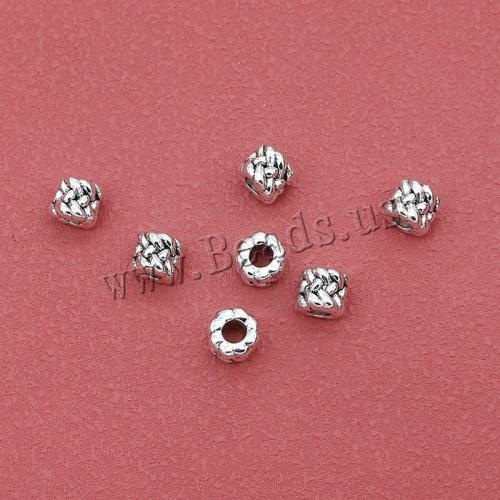 Zinek Spacer Beads, barva stříbrná á, DIY, nikl, olovo a kadmium zdarma, 8x7mm, Otvor:Cca 3mm, Cca 200PC/Bag, Prodáno By Bag