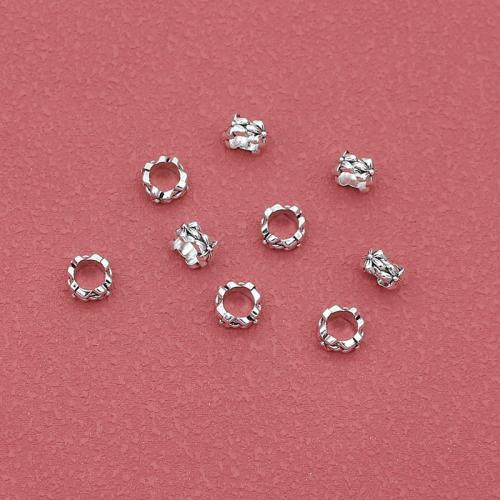 Zinklegierung Zwischenperlen, silberfarben plattiert, DIY, frei von Nickel, Blei & Kadmium, 8x4mm, Bohrung:ca. 4.5mm, ca. 200PCs/Tasche, verkauft von Tasche