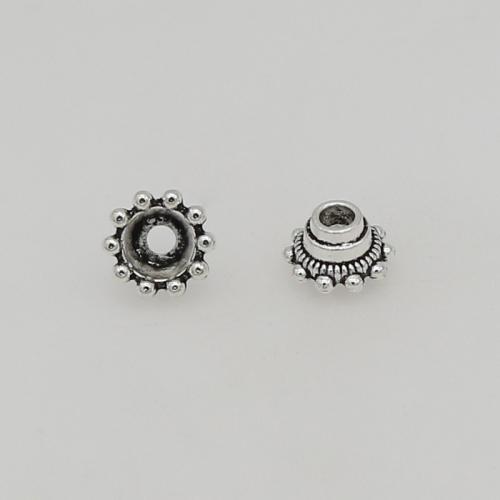 Sinc Alloy Bead Cap, dath airgid plated, DIY, nicil, luaidhe & caidmiam saor in aisce, 9x5mm, Poll:Thart 2mm, Thart 200ríomhairí pearsanta/Mála, Díolta De réir Mála