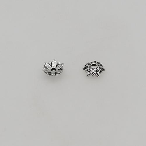 Zink legering Perle Cap, Zinc Alloy, Flower, sølvfarvet forgyldt, du kan DIY, nikkel, bly & cadmium fri, 8mm, Hole:Ca. 1.5mm, Ca. 200pc'er/Bag, Solgt af Bag