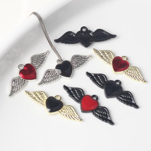 Zinc Alloy Heart Pendants plated DIY & enamel nickel lead & cadmium free Sold By Bag