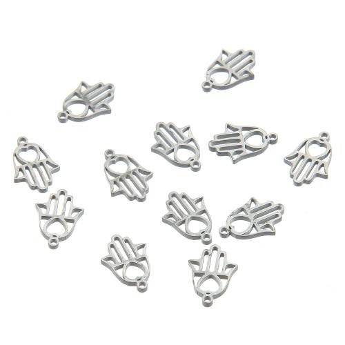 Edelstahl Schmuck Anhänger, 304 Edelstahl, Hand, silberfarben plattiert, DIY, Silberfarbe, 9x12mm, verkauft von PC