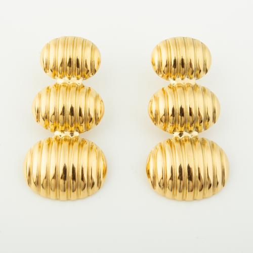 Roestvrij staal Stud Earrings, 304 roestvrij staal, voor vrouw, gouden, Verkocht door pair