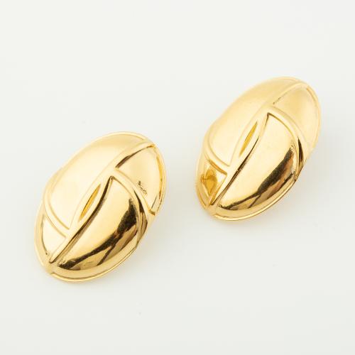 Stainless Steel Stud Earrings 304 Stainless Steel Vacuum Ion Plating for woman golden Sold By Pair