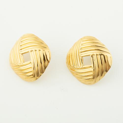 Roestvrij staal Stud Earrings, 304 roestvrij staal, voor vrouw, gouden, Binnendiameter:Ca 05615mm, Verkocht door pair