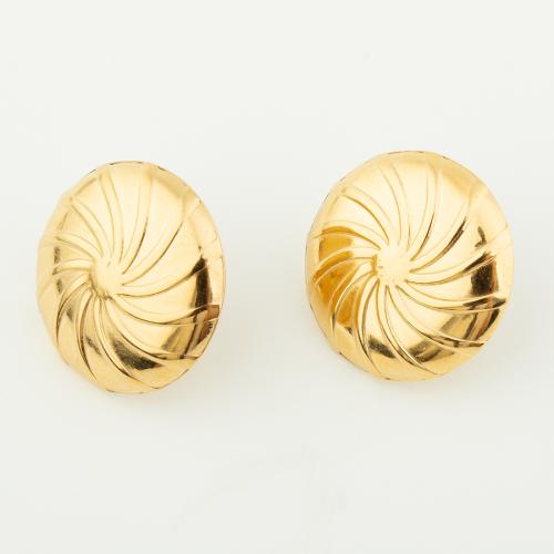 Stainless Steel Stud Earrings 304 Stainless Steel Vacuum Ion Plating for woman golden Sold By Pair