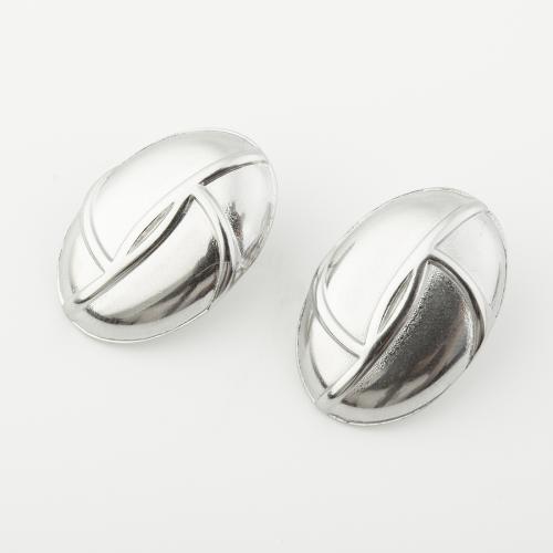 Roestvrij staal Stud Earrings, 304 roestvrij staal, gepolijst, voor vrouw, platina kleur, Verkocht door pair