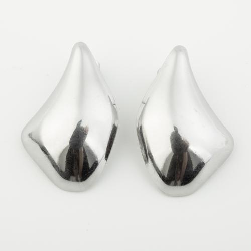 Roestvrij staal Stud Earrings, 304 roestvrij staal, gepolijst, voor vrouw, platina kleur, Verkocht door pair