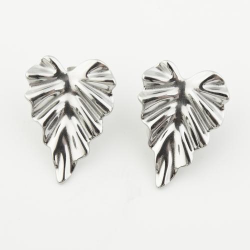 Roestvrij staal Stud Earrings, 304 roestvrij staal, gepolijst, voor vrouw, platina kleur, Verkocht door pair