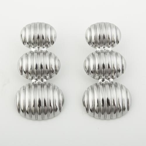 Nerezová ocel náušnice, 304 Stainless Steel, lesklý, pro ženy, platinové barvy, Prodáno By Pair