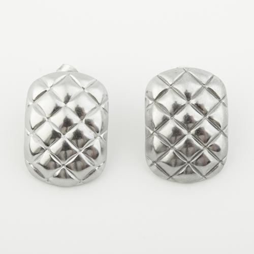 Roestvrij staal Stud Earrings, 304 roestvrij staal, gepolijst, voor vrouw, platina kleur, Verkocht door pair