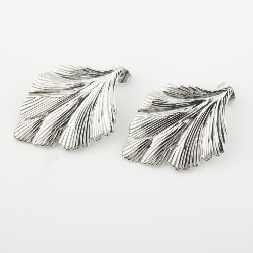 Roestvrij staal Stud Earrings, 304 roestvrij staal, gepolijst, voor vrouw, platina kleur, Verkocht door pair