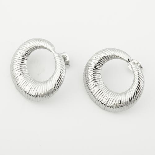 Roestvrij staal Stud Earrings, 304 roestvrij staal, gepolijst, voor vrouw, platina kleur, Verkocht door pair