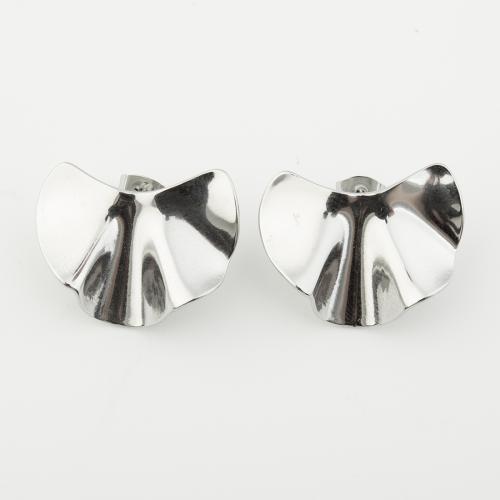 Roestvrij staal Stud Earrings, 304 roestvrij staal, gepolijst, voor vrouw, platina kleur, Verkocht door pair