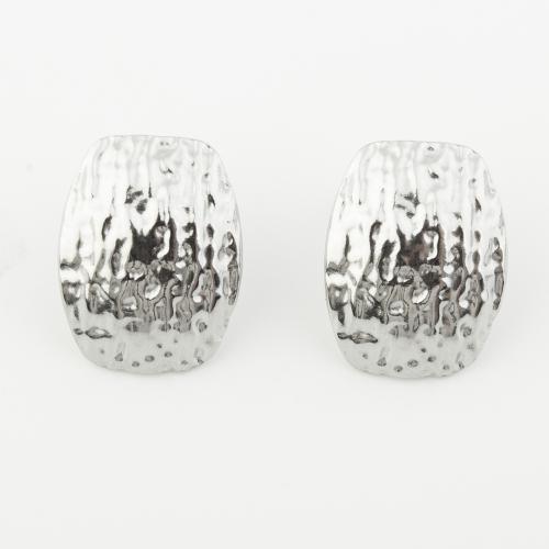 Roestvrij staal Stud Earrings, 304 roestvrij staal, gepolijst, voor vrouw, platina kleur, Verkocht door pair