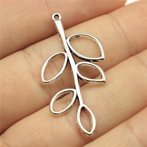 Zinklegering Leaf Hangers, Zinc Alloy, Blad, antiek zilver plated, DIY, Verkocht door PC