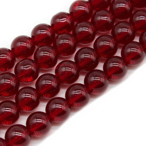 Round Crystal Beads polished DIY Garnet Sold By Strand