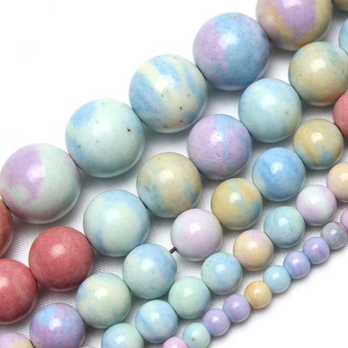 Perles agates, Rond, poli, DIY & normes différentes pour le choix, multicolore, Vendu par brin