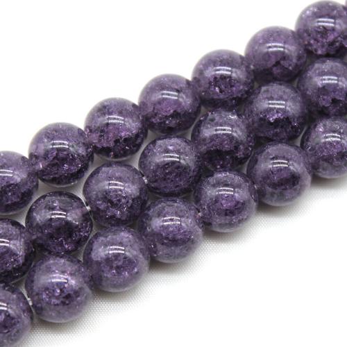 Round Crystal Beads polished DIY Violet Sold By Strand